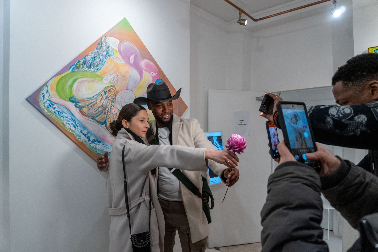Guests posing for photographs