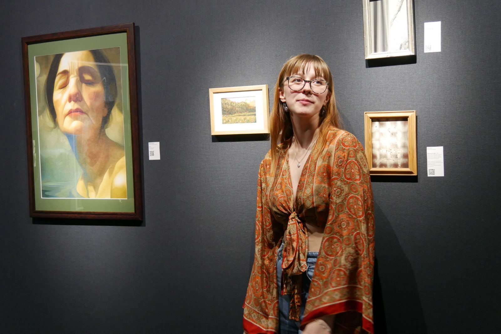 A visitor in an Osaka gallery